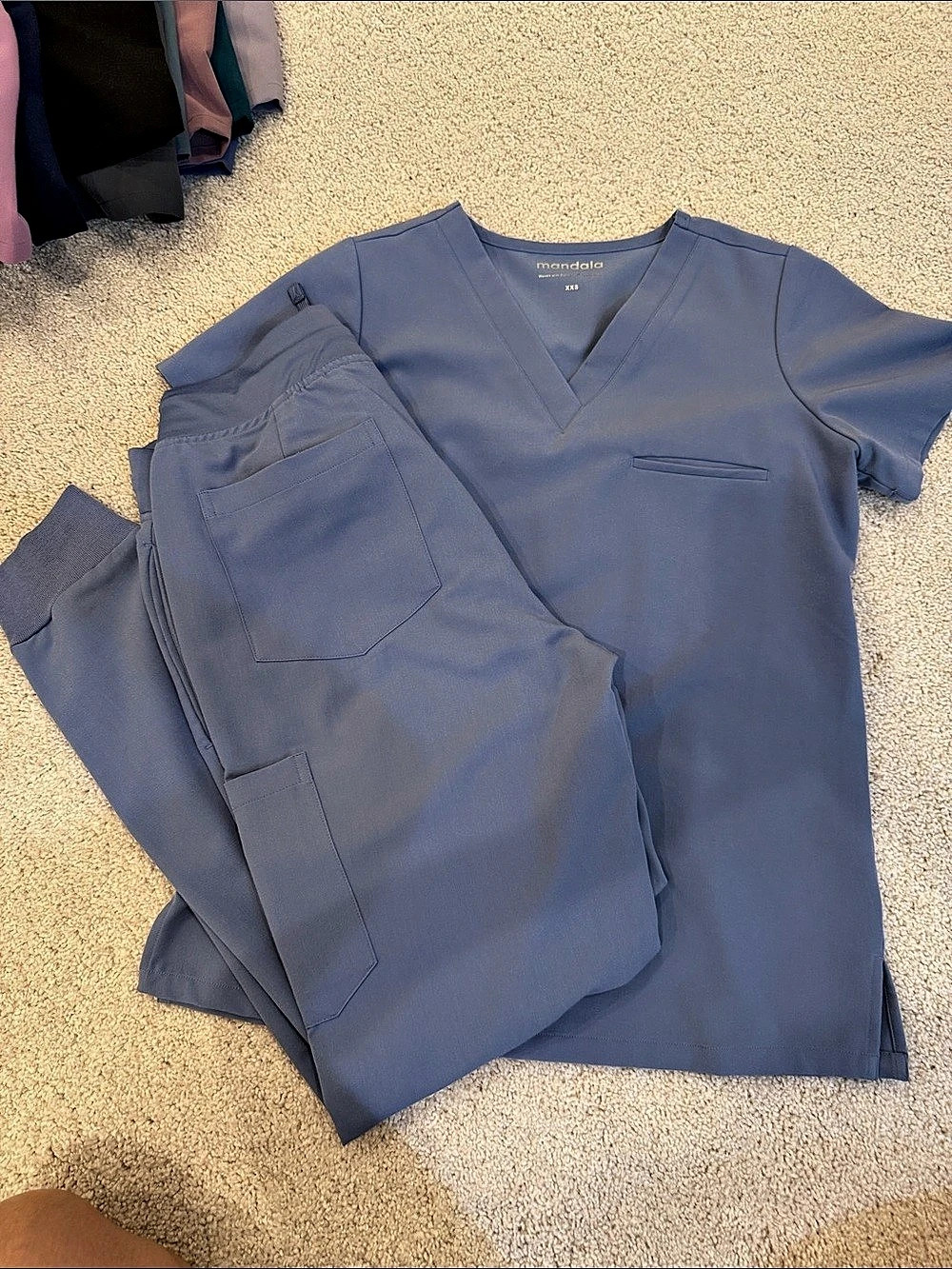 Mandala Scrubs V-Neck Scrub Top and Jogger Pants Set